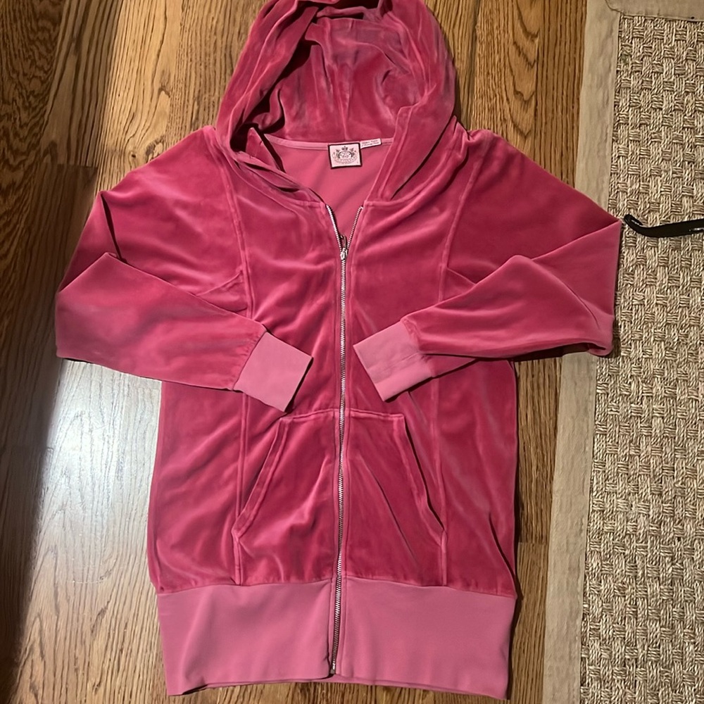 Juicy Couture | Tracksuit Jacket / Top | Y2K | Size Large | Velour Pink